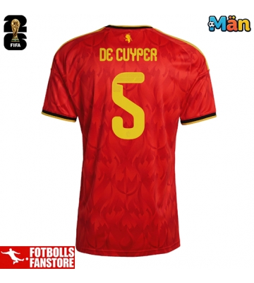 Belgien Maxim De Cuyper #5 Hemmatröja VM 2026 Kortärmad